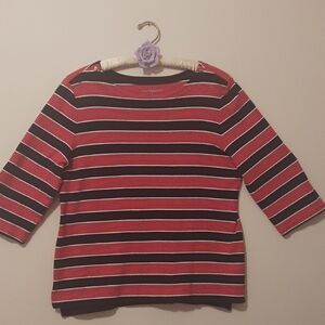Croft & Barrow Red and navy pullover size large